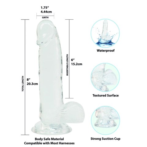 Addiction Crystal Addiction Clear 20 cm - model z przyssawką, transparentny Addiction