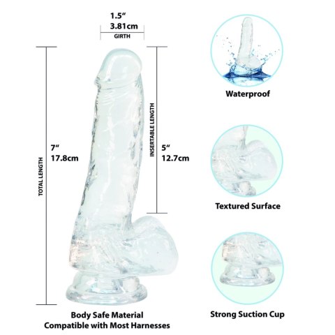 Addiction Crystal Addiction Clear Dong 18 cm, przezroczysty, TPE, przyssawka Addiction