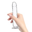 Addiction Crystal Addiction Vertical 18cm - Transparentny model TPE z przyssawką Addiction