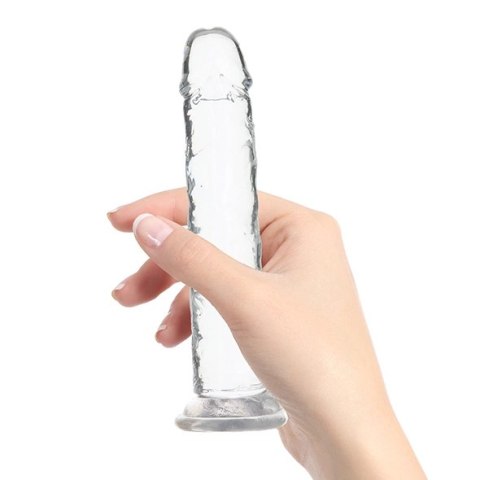 Addiction Crystal Addiction Vertical 18cm - Transparentny model TPE z przyssawką Addiction