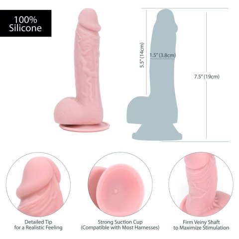Addiction Mark Model 19 cm Beżowy - elastyczny model z przyssawką Addiction