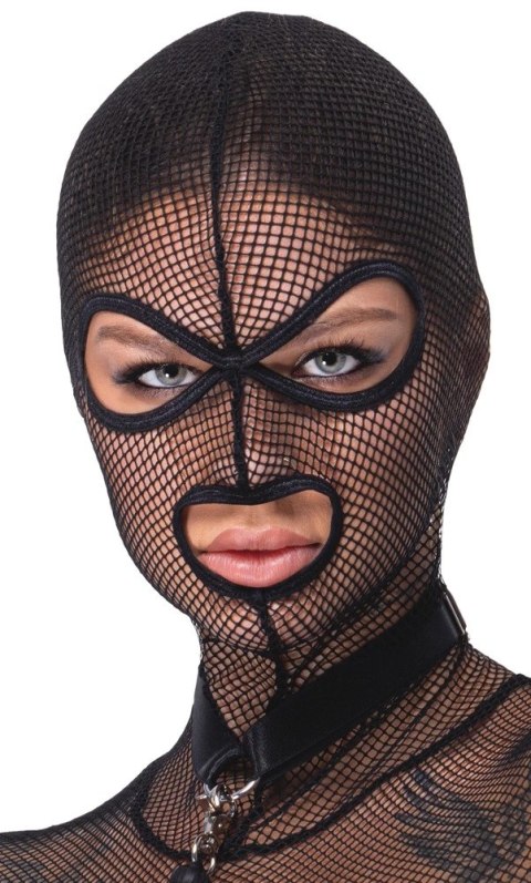 Bad Kitty Zestaw Czarna Siatka Basque z Maską i Chokerem S Bad Kitty
