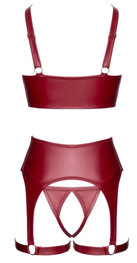 Cottelli LINGERIE komplet z otwartym biustonoszem, bordowy 85B/L Cottelli