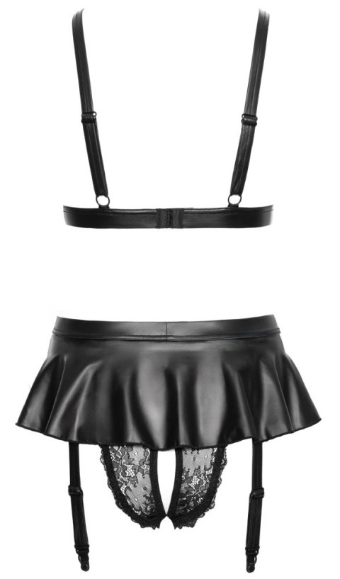 Cottelli Lingerie Komplet XL z biustonoszem bez fiszbin i pasem do pończoch Cottelli