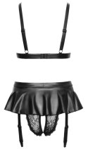 Cottelli Lingerie Zestaw Koronkowy Biustonosz i Pas do Pończoch M Czarny Cottelli
