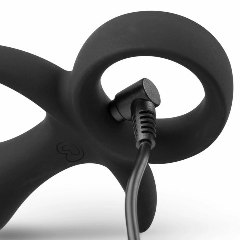 EasyToys Butt Buzzer silikonowy model wibrujący z uchwytem USB czarny Easytoys