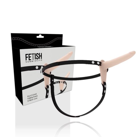 Fetish Submissive Harness silikonowy model z funkcją wibracji 15 cm FETISH SUBMISSIVE