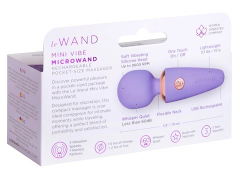 Le Wand Mini Microwand Rose - Kompaktowy masażer relaksacyjny USB 10 cm Le Wand
