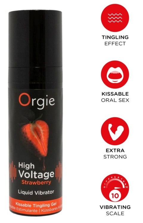 Orgie High Voltage Strawberry 15 ml - żel stymulujący o smaku truskawkowym Orgie