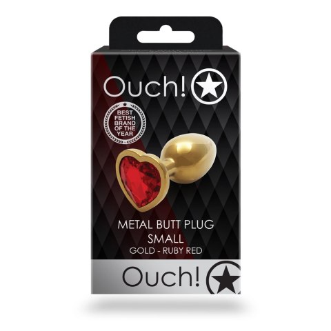 Ouch! Metalowy korek anatomiczny Serce Mały elegancki z kryształem Ouch! by Shots