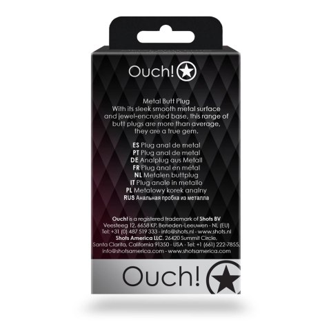 Ouch! Metalowy korek anatomiczny Serce Mały elegancki z kryształem Ouch! by Shots