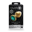 Ouch! Metalowy korek anatomiczny z kryształkiem, średni rozmiar Ouch! by Shots