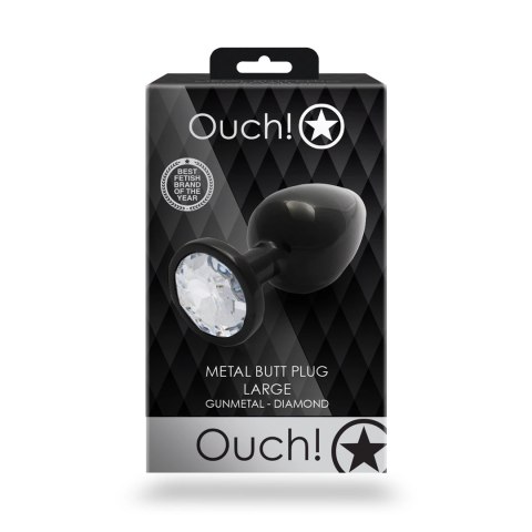 Ouch! Metalowy korek z ozdobnym kryształem Duży srebrny Ouch! by Shots