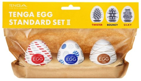 Tenga Egg Standard Zestaw 3 modeli - Twister, Bouncy, Silky, elastyczne etui TENGA