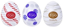Tenga Egg Standard Zestaw 3 modeli - Twister, Bouncy, Silky, elastyczne etui TENGA