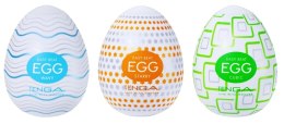 Tenga Egg Standard Zestaw 3 szt. - Wavy, Starry, Cubic, elastyczne rękawy TENGA