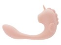 Unihorn C-Horse Coral Throb silikonowy masażer dwusilnikowy 15 cm rożowy Unihorn