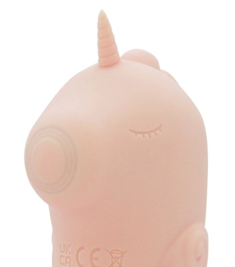 Unihorn C-Horse Coral Throb silikonowy masażer dwusilnikowy 15 cm rożowy Unihorn