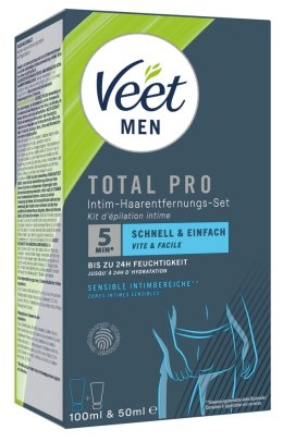 Veet Men TOTAL PRO Zestaw do Depilacji Intymnej 2w1 z Aloesem 150ml Veet