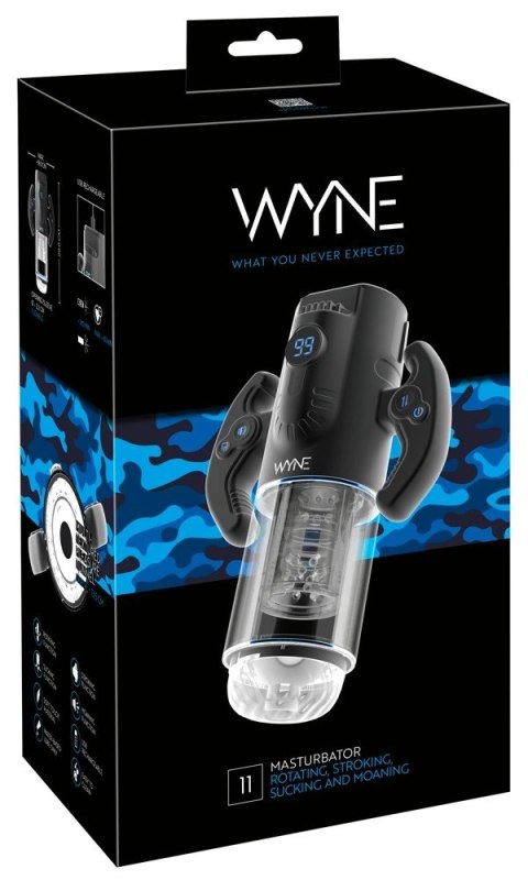 WYNE Model 11 automatyczna maszyna intymna z funkcją dźwięku, czarna WYNE