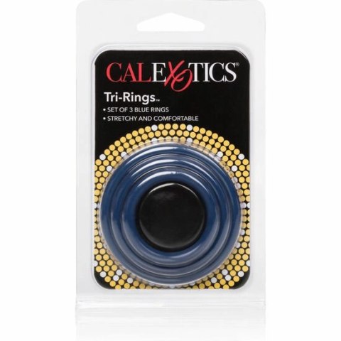 CalExotics Tri-Rings silikonowe pierścienie 3 rozmiary niebieskie CALEXOTICS