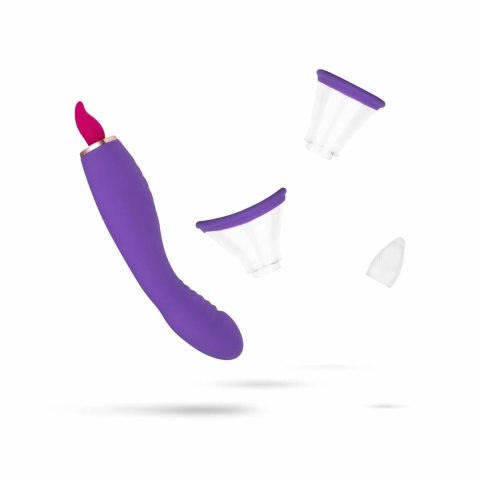 Easytoys Pleasure Pump G-Spot Vibrator Fioletowy 2 Nasadki USB Easytoys