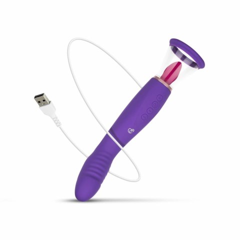 Easytoys Pleasure Pump G-Spot Vibrator Fioletowy 2 Nasadki USB Easytoys