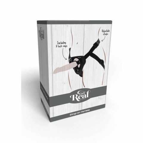 Get Real Uprząż z Regulowanymi Szelkami Czarna + 3 Pierścienie GET REAL