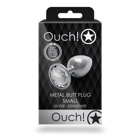Ouch! Metalowy korek anatomiczny mały z kryształową bazą Ouch! by Shots