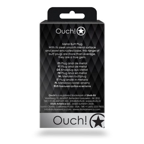 Ouch! Metalowy korek anatomiczny mały z kryształową bazą Ouch! by Shots