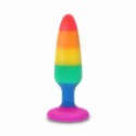 TOYJOY Pride Twink Plug Medium silikonowy 8,5 cm tęczowy PRIDE