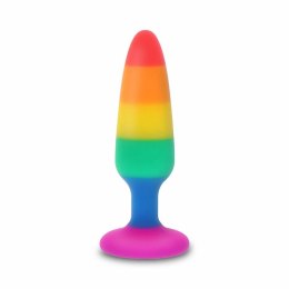 TOYJOY Pride Twink Plug Medium silikonowy 8,5 cm tęczowy PRIDE