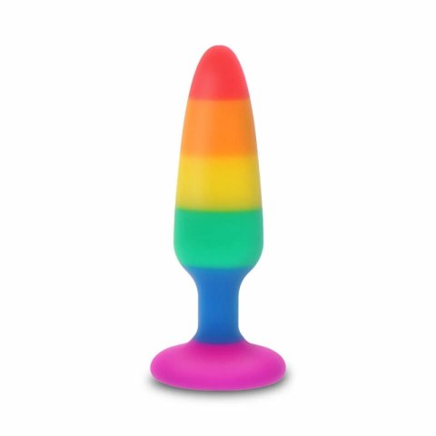 TOYJOY Pride Twink Plug Medium silikonowy 8,5 cm tęczowy PRIDE