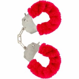 ToyJoy Furry Fun mankietki na nadgarstki czerwone z pluszem TOYJOY