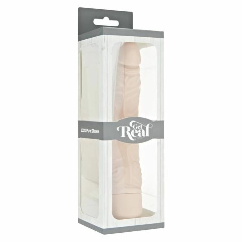 ToyJoy Get Real Classic Slim - smukły model wibrujący, skora naturalna, 21 cm GET REAL