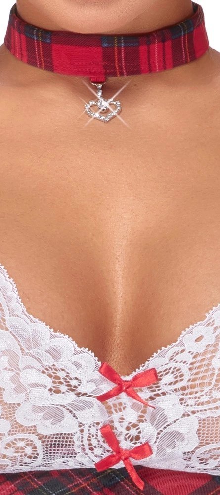 Cottelli Costumes zestaw szkolny XL w kratkę z rozkloszowaną spodnicą Cottelli
