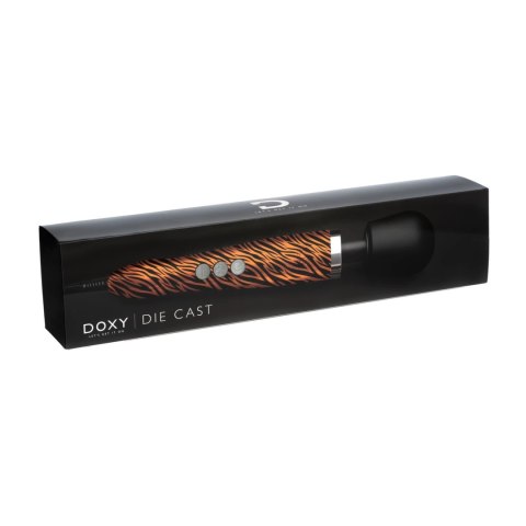 Doxy Die Cast Wand Massager Tiger - masażer z polerowanego metalu, silikonowa głowica Doxy