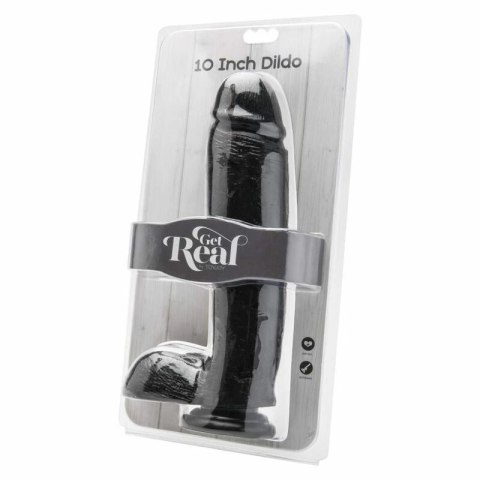 Get Real Czarny Model 25,5 cm z kulkami - anatomiczny system PCV GET REAL