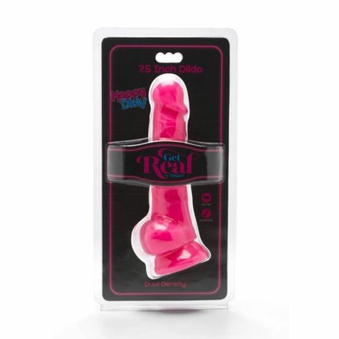 Get Real Happy Dicks 19 cm model z kulkami, rożowy - przyssawka GET REAL
