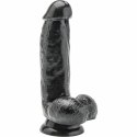 Get Real model 12 cm z kulkami czarny - anatomiczny model intymny PVC GET REAL