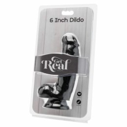 Get Real model 12 cm z kulkami czarny - anatomiczny model intymny PVC GET REAL