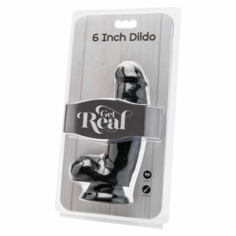 Get Real model 12 cm z kulkami czarny - anatomiczny model intymny PVC GET REAL