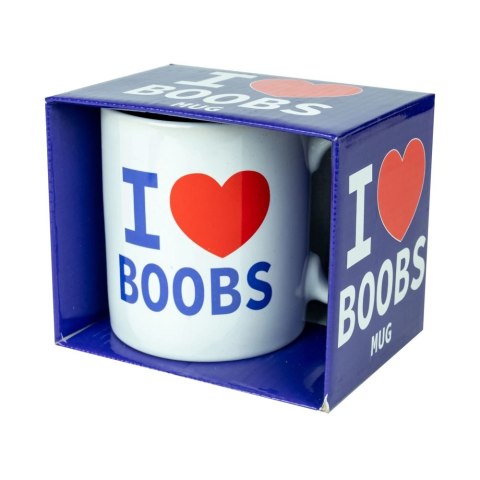 Happy Jackson Kubek ceramiczny I Love Boobs 400ml biały prezent Kemis
