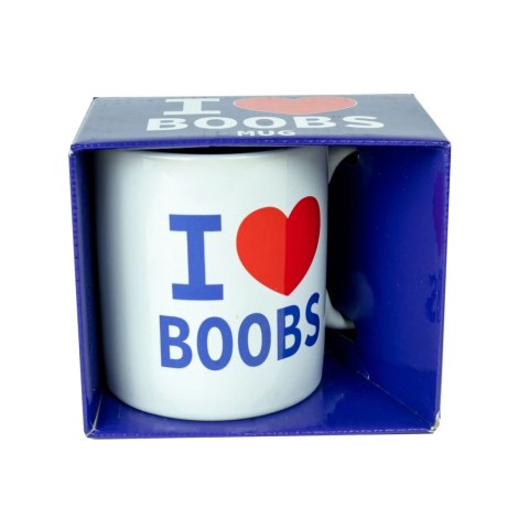 Happy Jackson Kubek ceramiczny I Love Boobs 400ml biały prezent Kemis