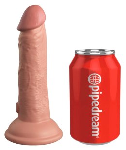 King Cock Elite Silikonowy Wibrator 15 cm z przyssawką i pilotem, jasny King Cock