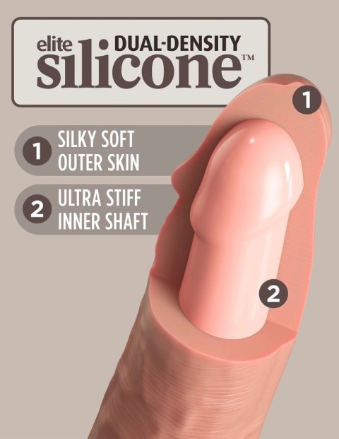 King Cock Elite Silikonowy Wibrator 15 cm z przyssawką i pilotem, jasny King Cock