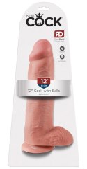 King Cock Model 30 cm z anatomiczną podstawą, kolor cielisty King Cock