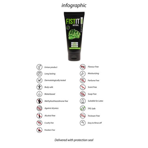 Shots Fist It Natural - Lubrykant wodny, 100 ml, ekologiczny, wegański Fist It by Shots