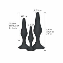 ToyJoy Curvy Companions Zestaw 3 zatyczek anatomicznych silikon czarny TOYJOY