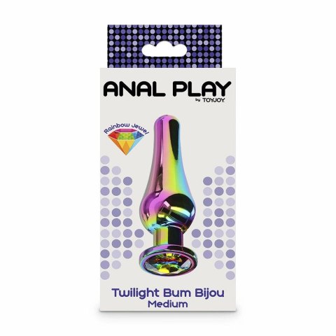 ToyJoy Twilight Bum Bijou Medium - aluminiowy korek z kolorowym kryształem TOYJOY